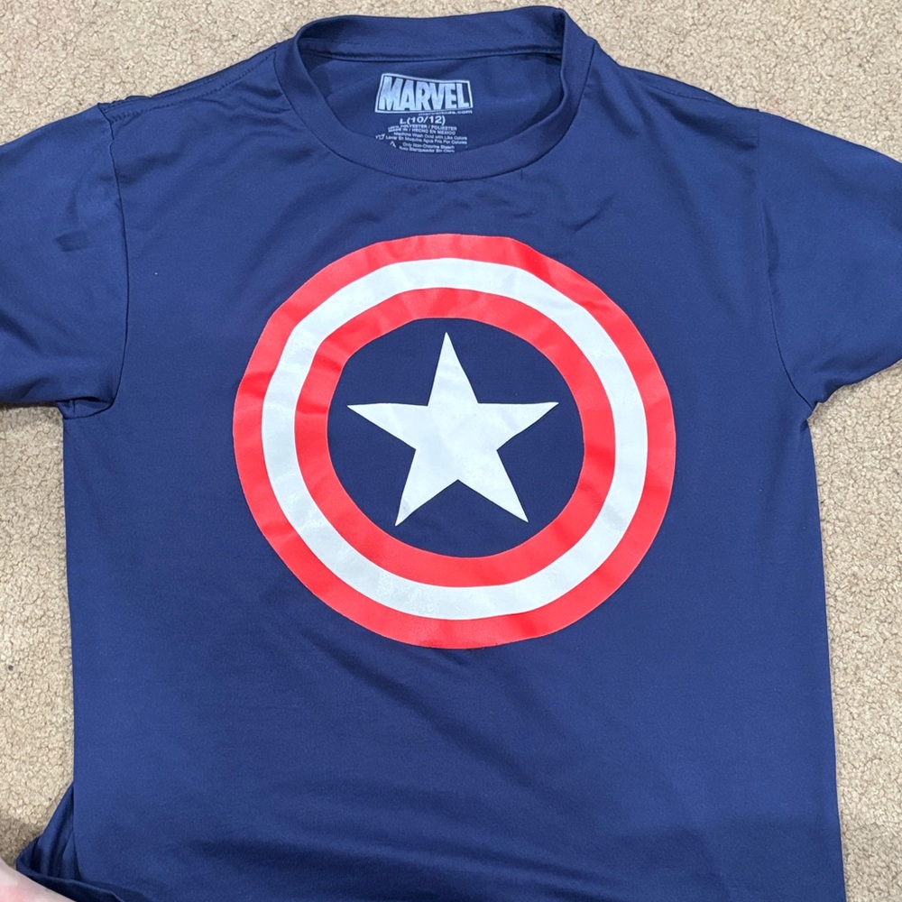 Marvel Navy Tee with Captain America Emblem